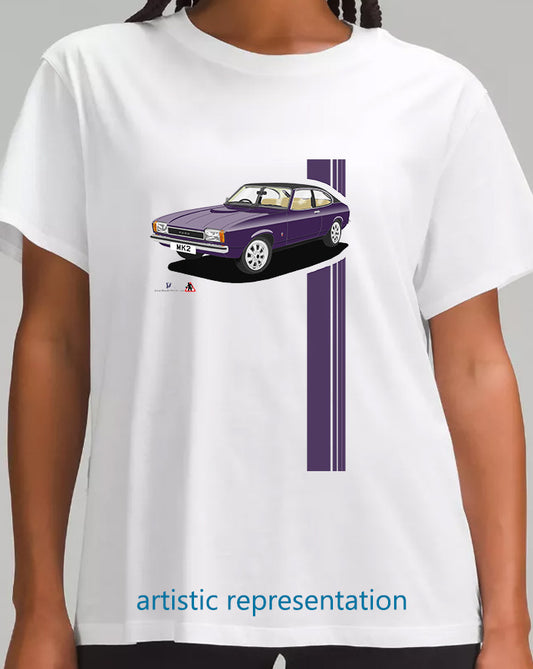 Ford Capri Mk2 XL in Purple T Shirt