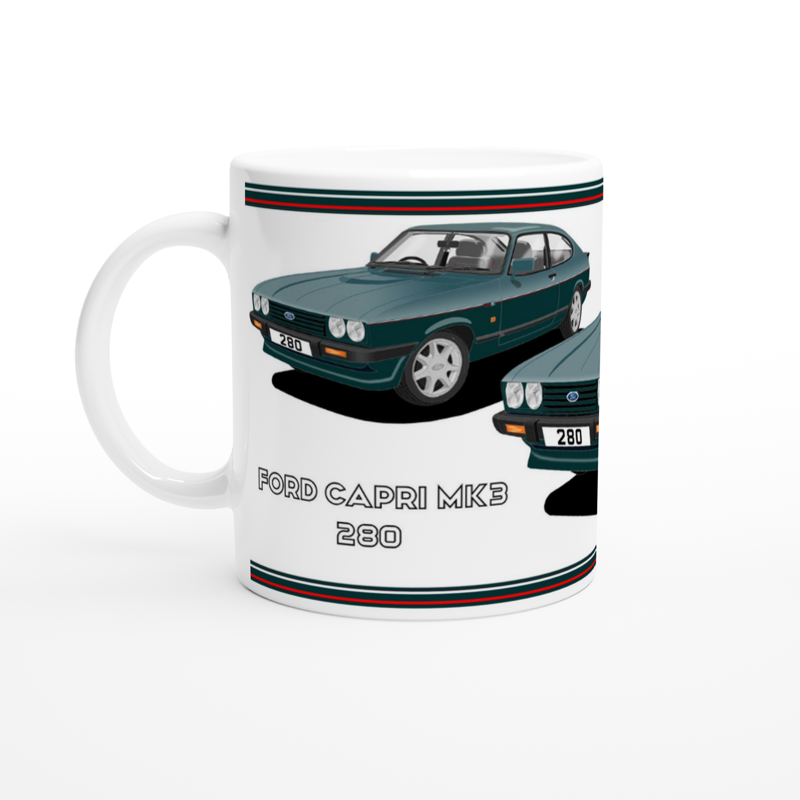 Ford Capri Mk3 280 Green Art Mug