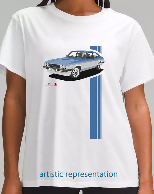 Ford Capri Calypso Blue T Shirt