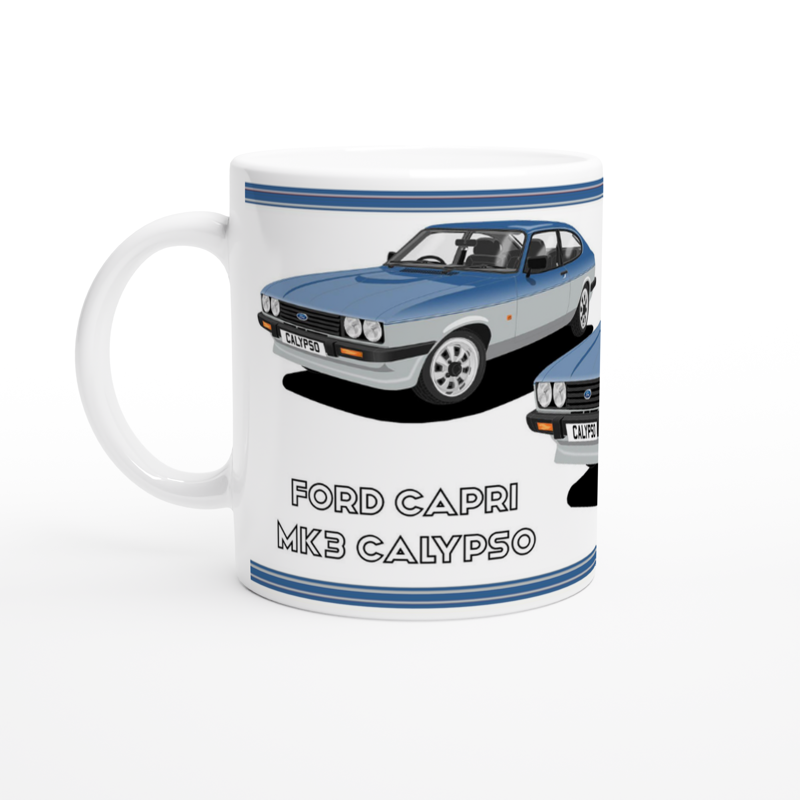 Ford Capri Mk3 Calypso Blue Art Mug