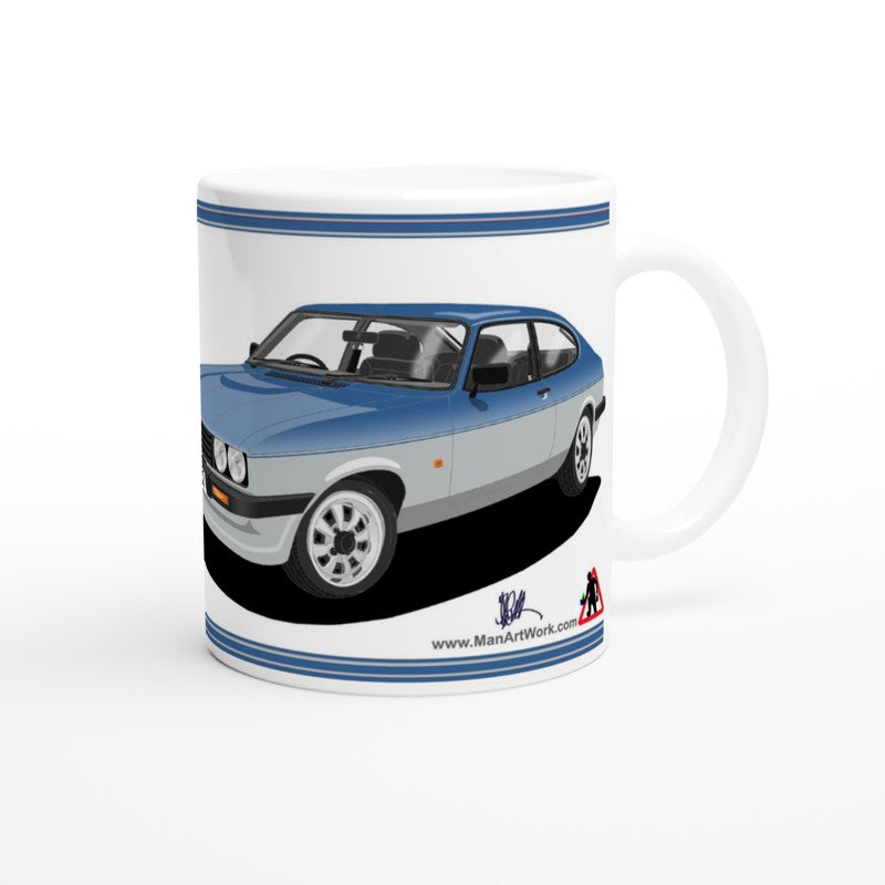 Ford Capri Mk3 Calypso Blue Art Mug