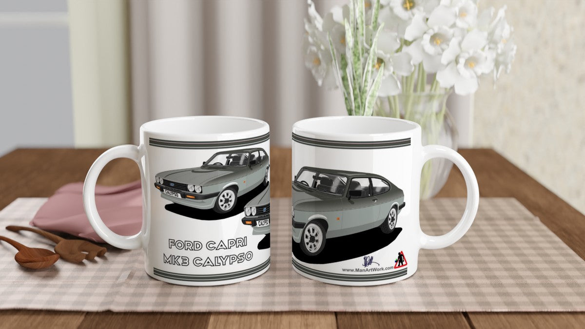 Ford Capri Mk3 Calypso Green Art Mug