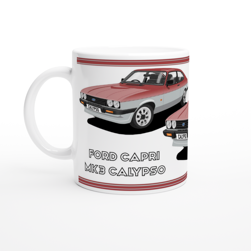 Ford Capri Mk3 Calypso Red Art Mug