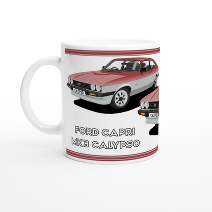 Ford Capri Mk3 Calypso Red Art Mug