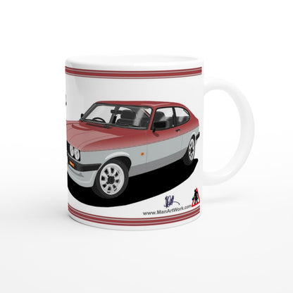 Ford Capri Mk3 Calypso Red Art Mug