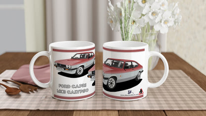 Ford Capri Mk3 Calypso Red Art Mug