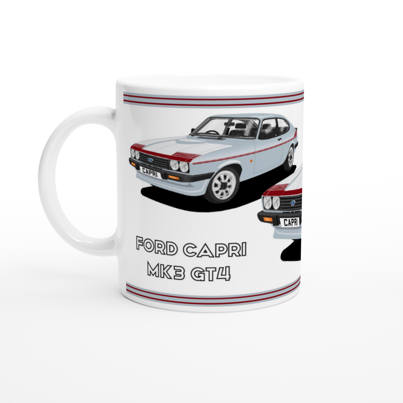 Ford Capri Mk3 GT4 Silver Art Mug