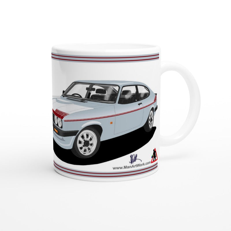 Ford Capri Mk3 GT4 Silver Art Mug