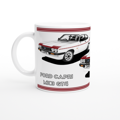 Ford Capri Mk3 GT4 White Art Mug