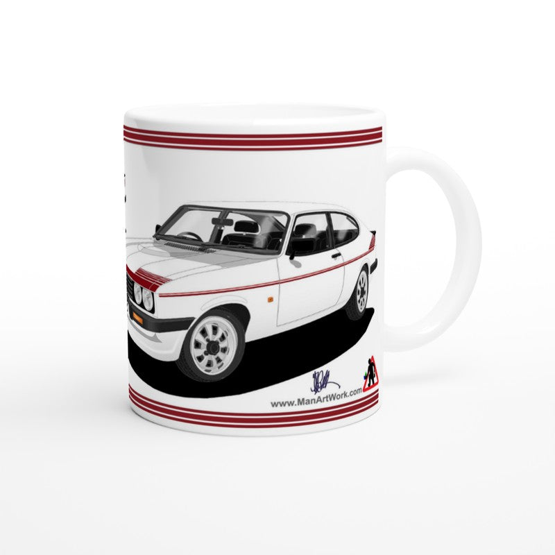 Ford Capri Mk3 GT4 White Art Mug