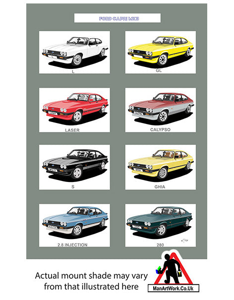 Ford Capri Mk3 A4 Art Print