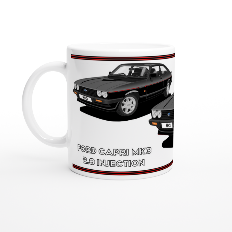 Ford Capri Mk3 Injection Black Art Mug