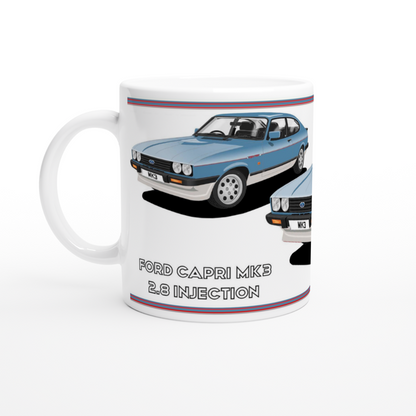 Ford Capri Mk3 Injection Blue Gray Art Mug