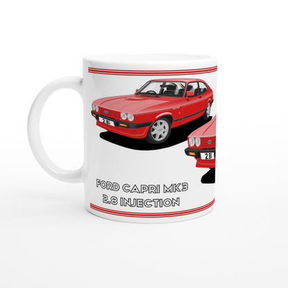 Ford Capri Mk3 Injection Red Art Mug