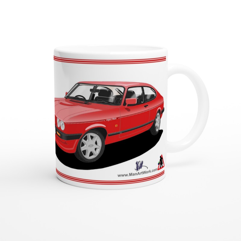 Ford Capri Mk3 Injection Red Art Mug