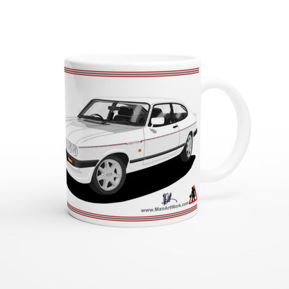 Ford Capri Mk3 Injection White Art Mug