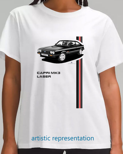 Ford Capri Mk3 Laser Black T Shirt