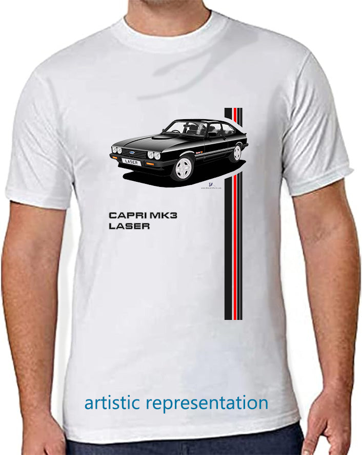 Ford Capri Mk3 Laser Black T Shirt