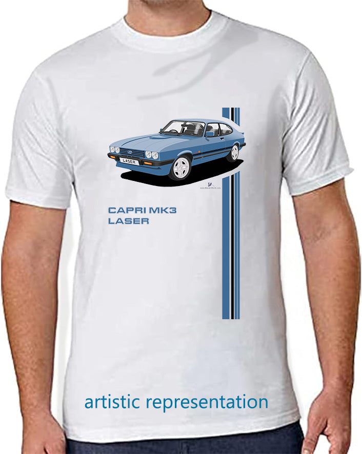 Ford Capri Mk3 Laser Blue T Shirt