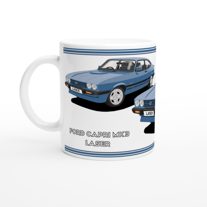 Ford Capri Mk3 Laser Blue Art Mug