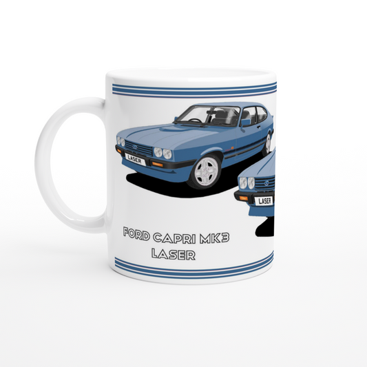 Ford Capri Mk3 Laser Blue Art Mug