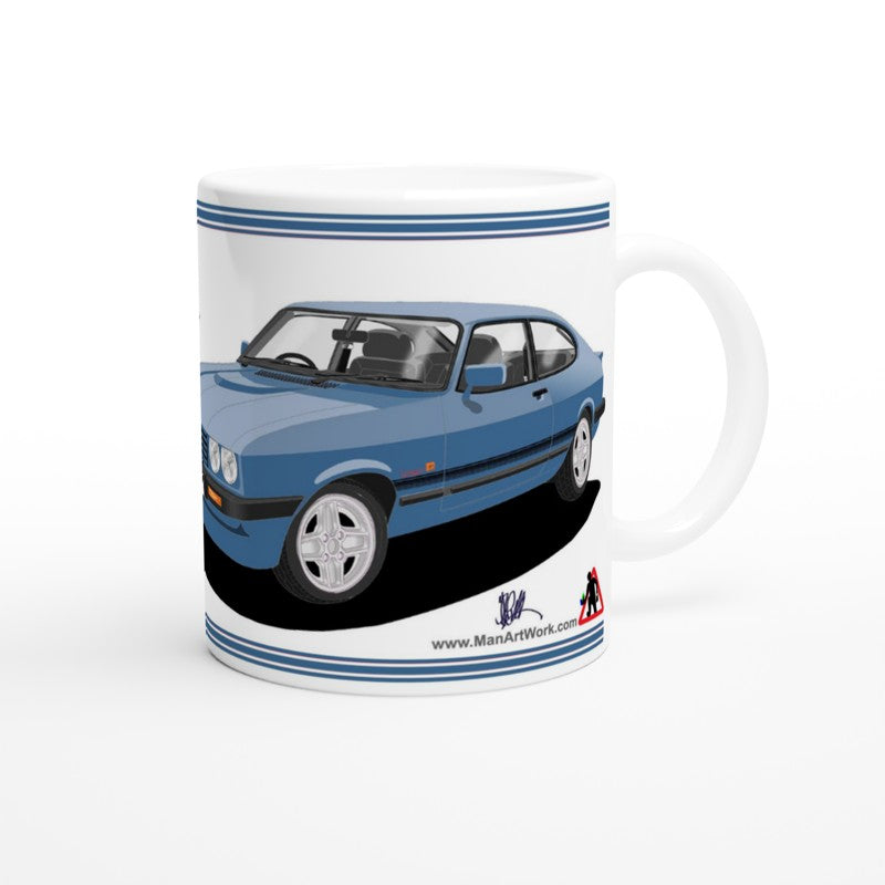 Ford Capri Mk3 Laser Blue Art Mug