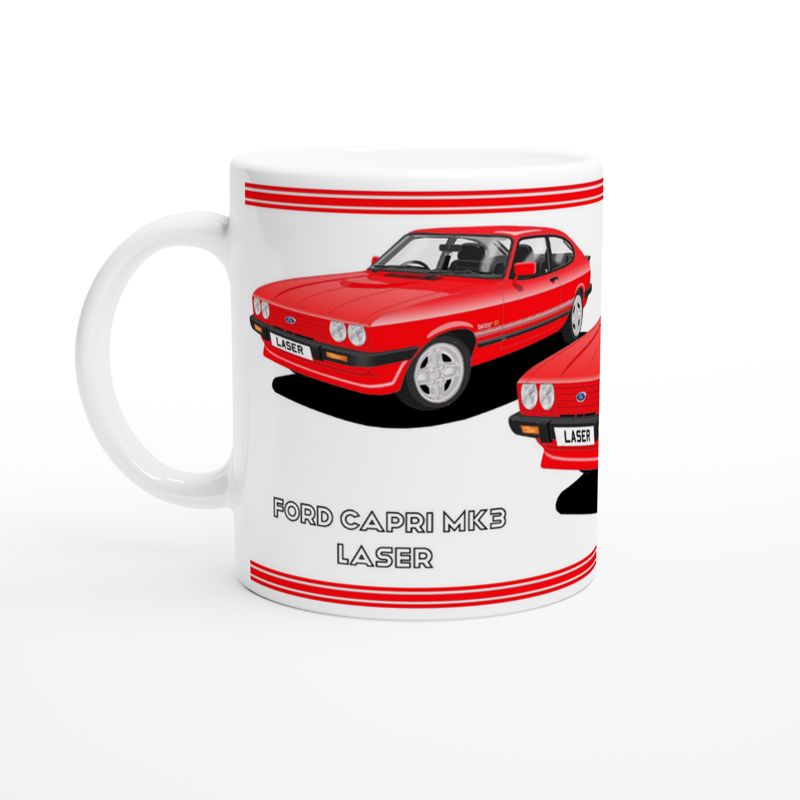 Ford Capri Mk3 Laser Red Art Mug