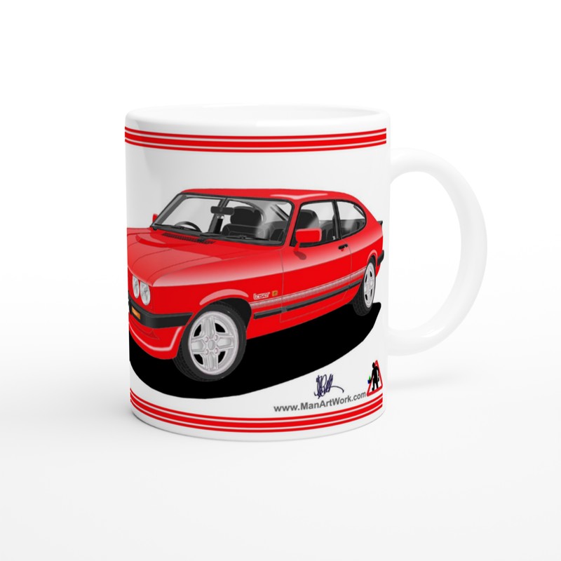 Ford Capri Mk3 Laser Red Art Mug