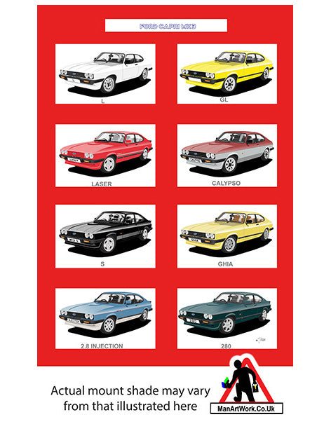 Ford Capri Mk3 A4 Art Print