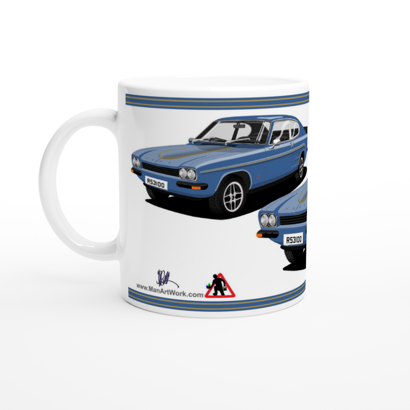 Ford Capri RS3100 in Blue Art  Mug