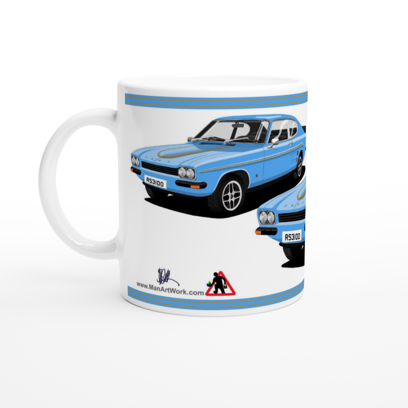 Ford Capri RS3100 in Light Blue Art  Mug