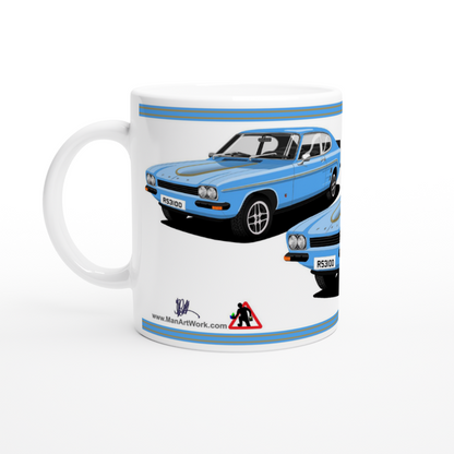 Ford Capri RS3100 in Light Blue Art  Mug