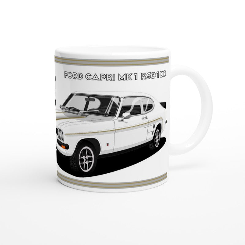 Ford Capri RS3100 in White Art  Mug