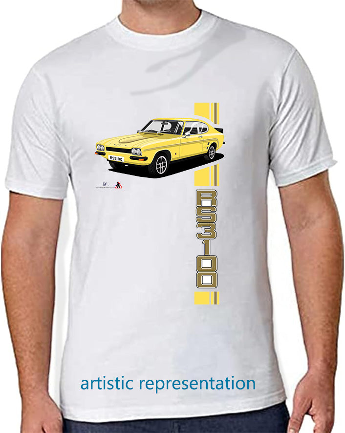 Ford Capri Mk1 RS3100 in Yellow T Shirt