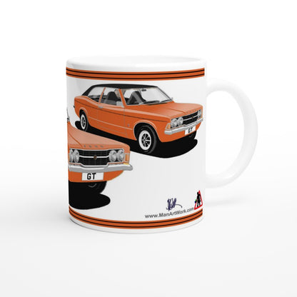 Ford Cortina Mk3 GT in Orange Art Mug