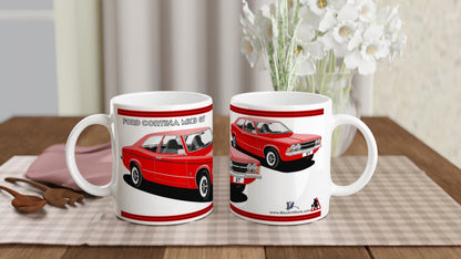 Ford Cortina Mk3 GT in Red Art Mug