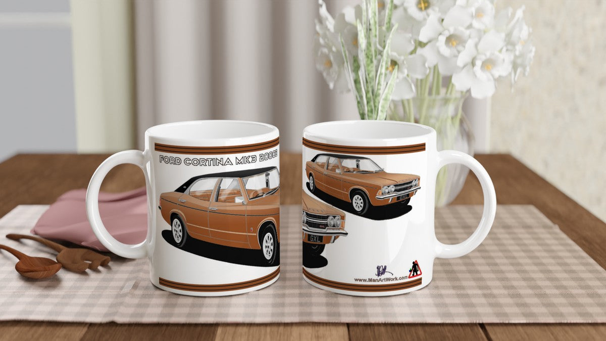 Ford Cortina Mk3 GXL in Bronze Art Mug