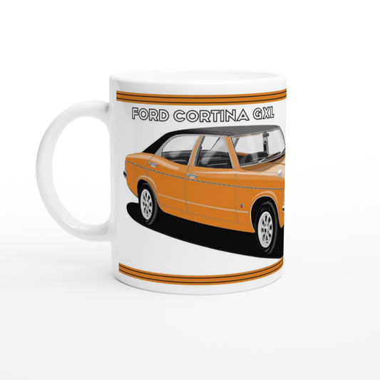 Ford Cortina Mk3 GXL in  Orange Art Mug