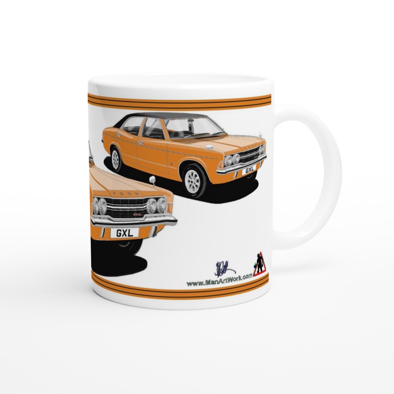 Ford Cortina Mk3 GXL in  Orange Art Mug