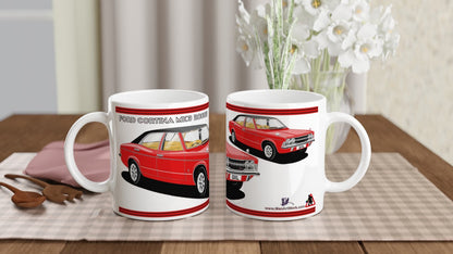 Ford Cortina Mk3 GXL in Red Art Mug