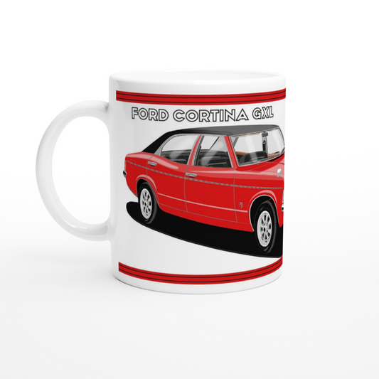 Ford Cortina Mk3 GXL in  Red & Black Art Mug