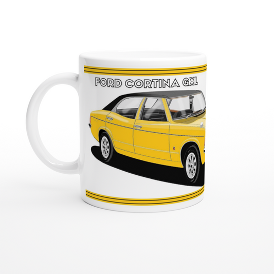 Ford Cortina Mk3 GXL in  Yellow Art Mug