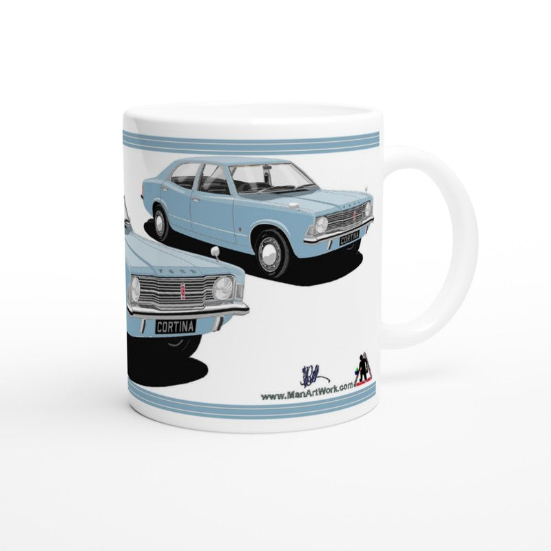 Ford Cortina Mk3 XL in  Blue Art Mug