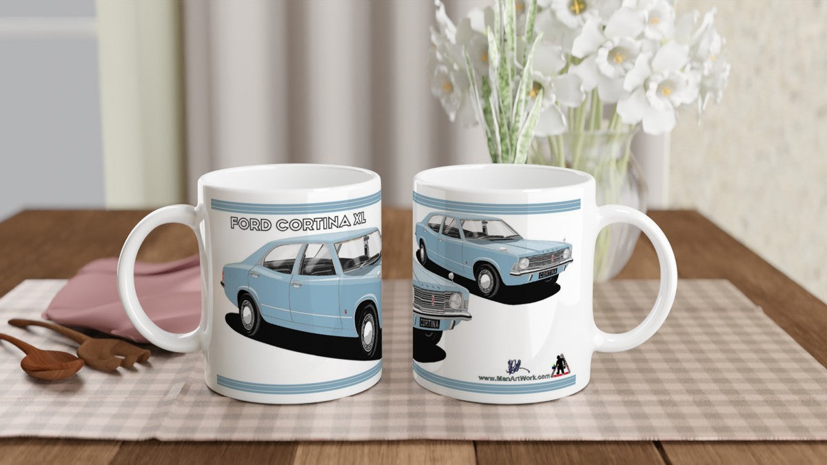 Ford Cortina Mk3 XL in  Blue Art Mug