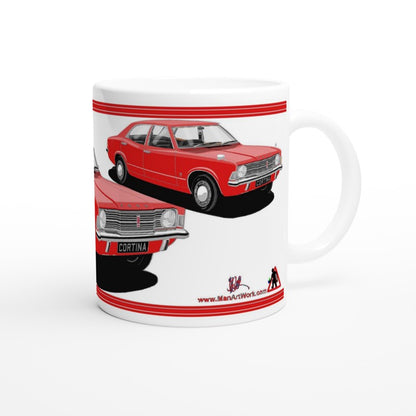Ford Cortina Mk3 XL in  Red Art Mug