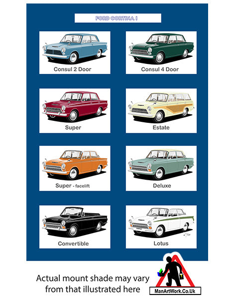 Ford Cortina Mk1 A4 Art Print