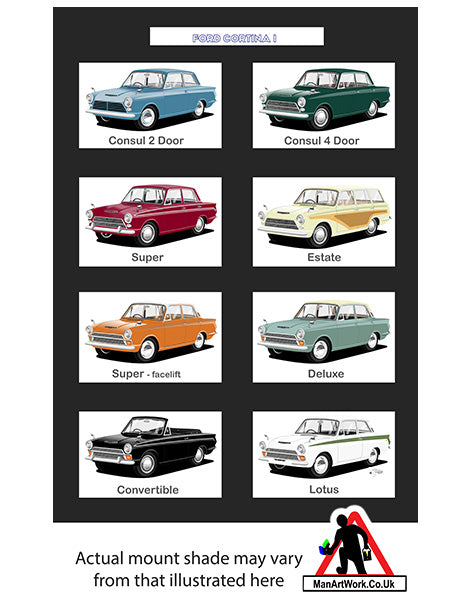 Ford Cortina Mk1 A4 Art Print