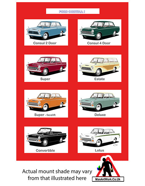 Ford Cortina Mk1 A4 Art Print