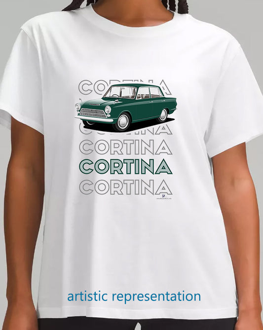Ford Cortina Mk1 Consul in Green Art T Shirt (Words)