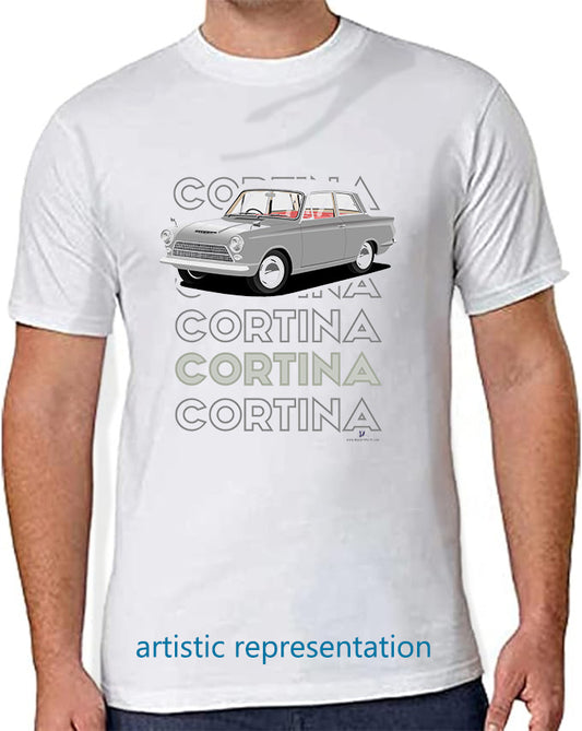 Ford Cortina Mk1 Consul in Grey Art T Shirt (Words)